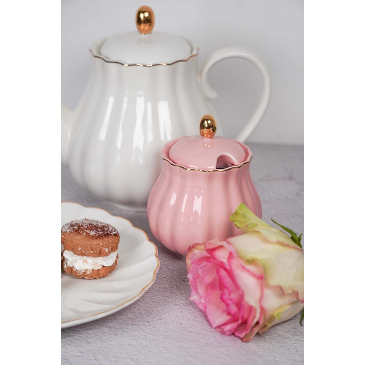 Royal Rose azucarero rosa con borde dorado 200 ml Isabelle Rose