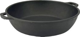 Støbejern serverer pan ø 24 x 6 cm - grill pan støbejern til hver grill - sort
