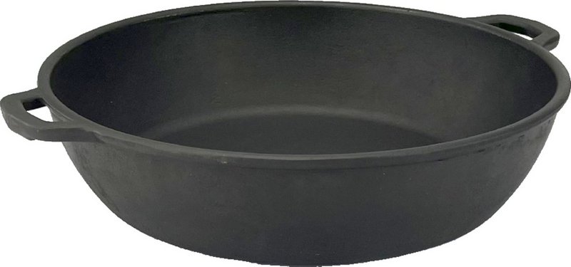Støbejern serverer pan ø 24 x 6 cm - grill pan støbejern til hver grill - sort