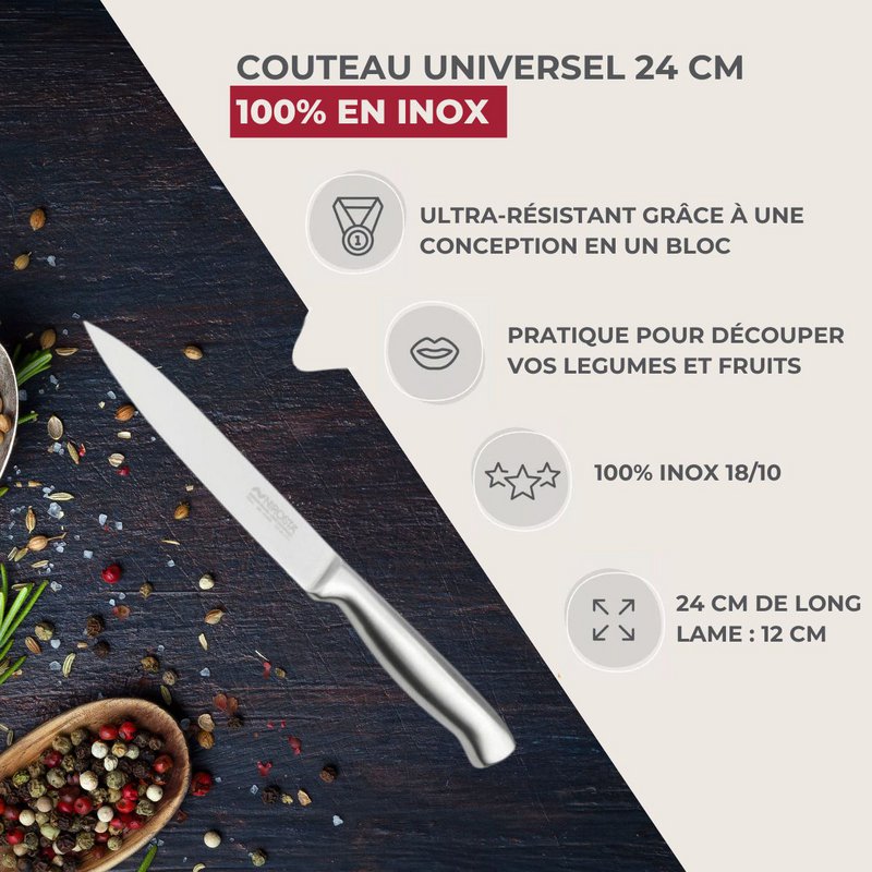 Santoku kitchen knife 18 cm blade Nirosta Star