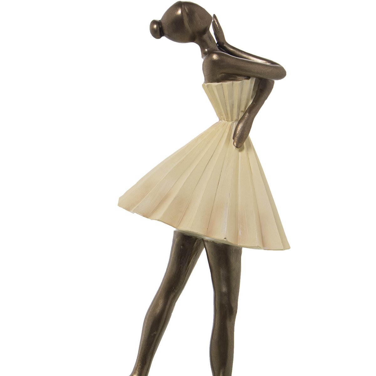 CREME/GOLD TÄNZERIN HARZFIGUR 14X13X30CM ST50403