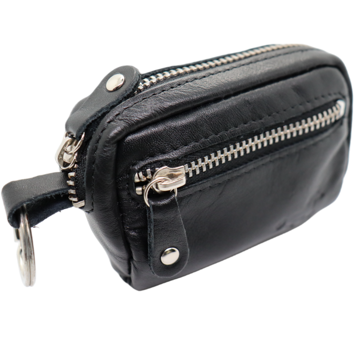 Leather Key Case - Iron Zipper - Key Bag Long