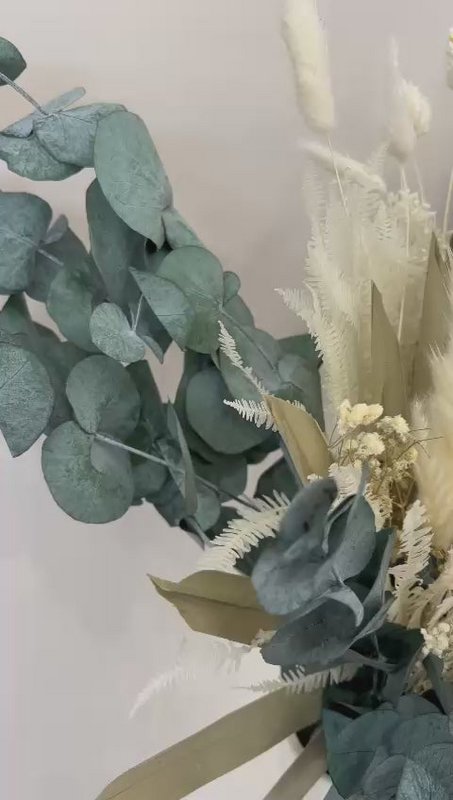 Natur - Dryflower Bouquet i Harmonie I Grün -weiß