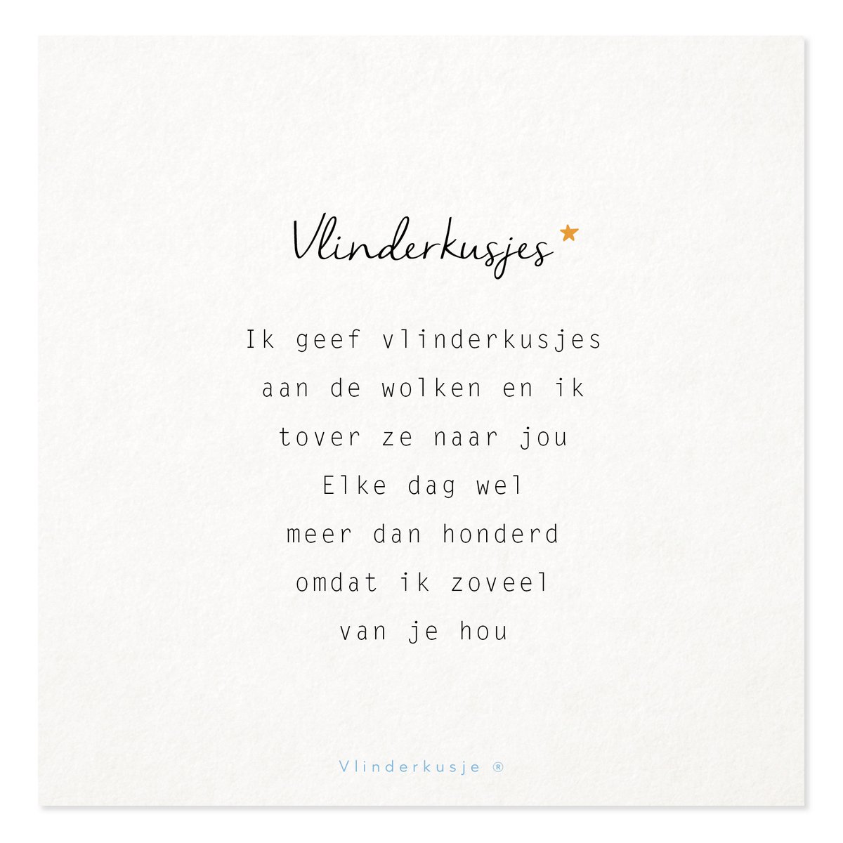 'Vlinderkusjes' / Ansichtkaart troost & liefs