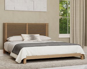 Tanner EU King (160 x 200) Platform Bed in Flaxen