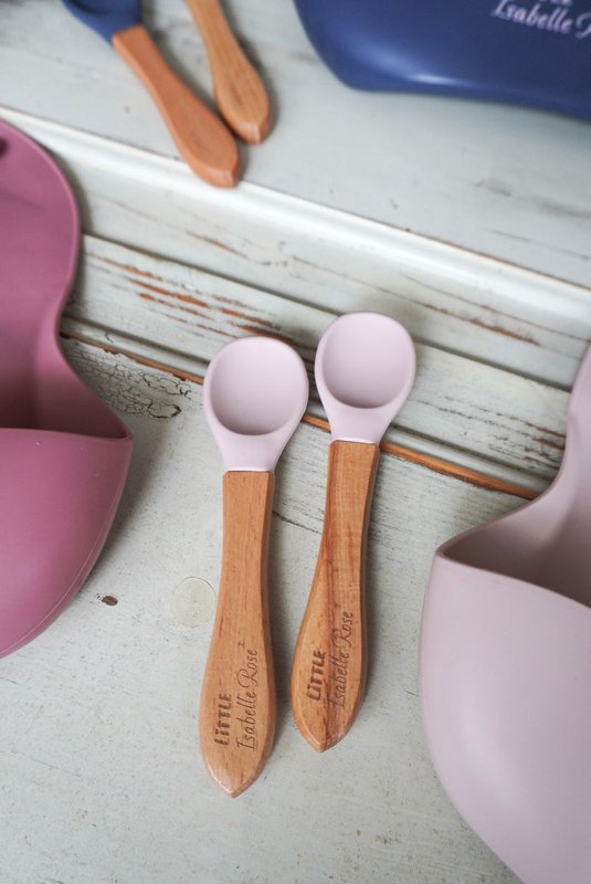 Silicone spoon pastel pink 14 cm Little Isabelle Rose