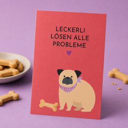 Postcard with saying – Treats solve all problems