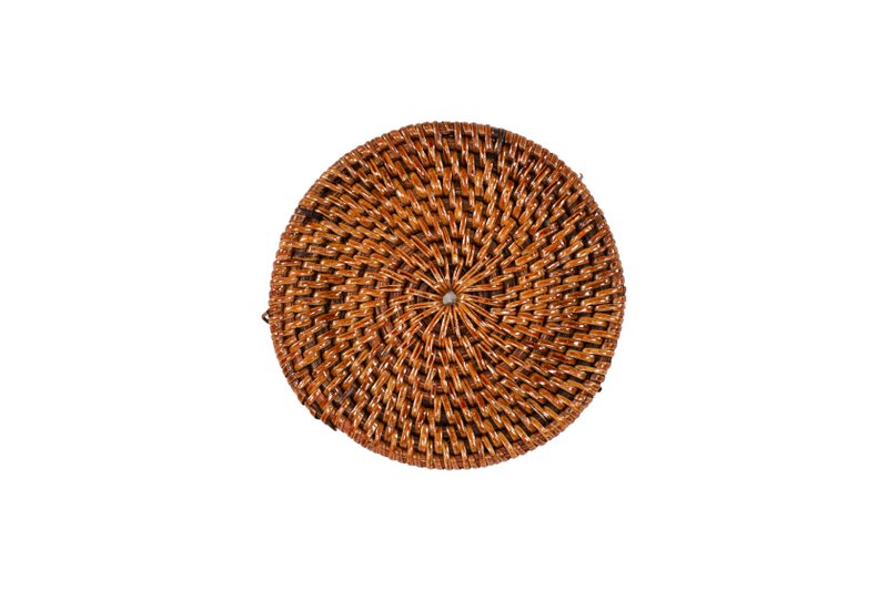 Glascoaster rattan - sæt/6 - dia 10 cm