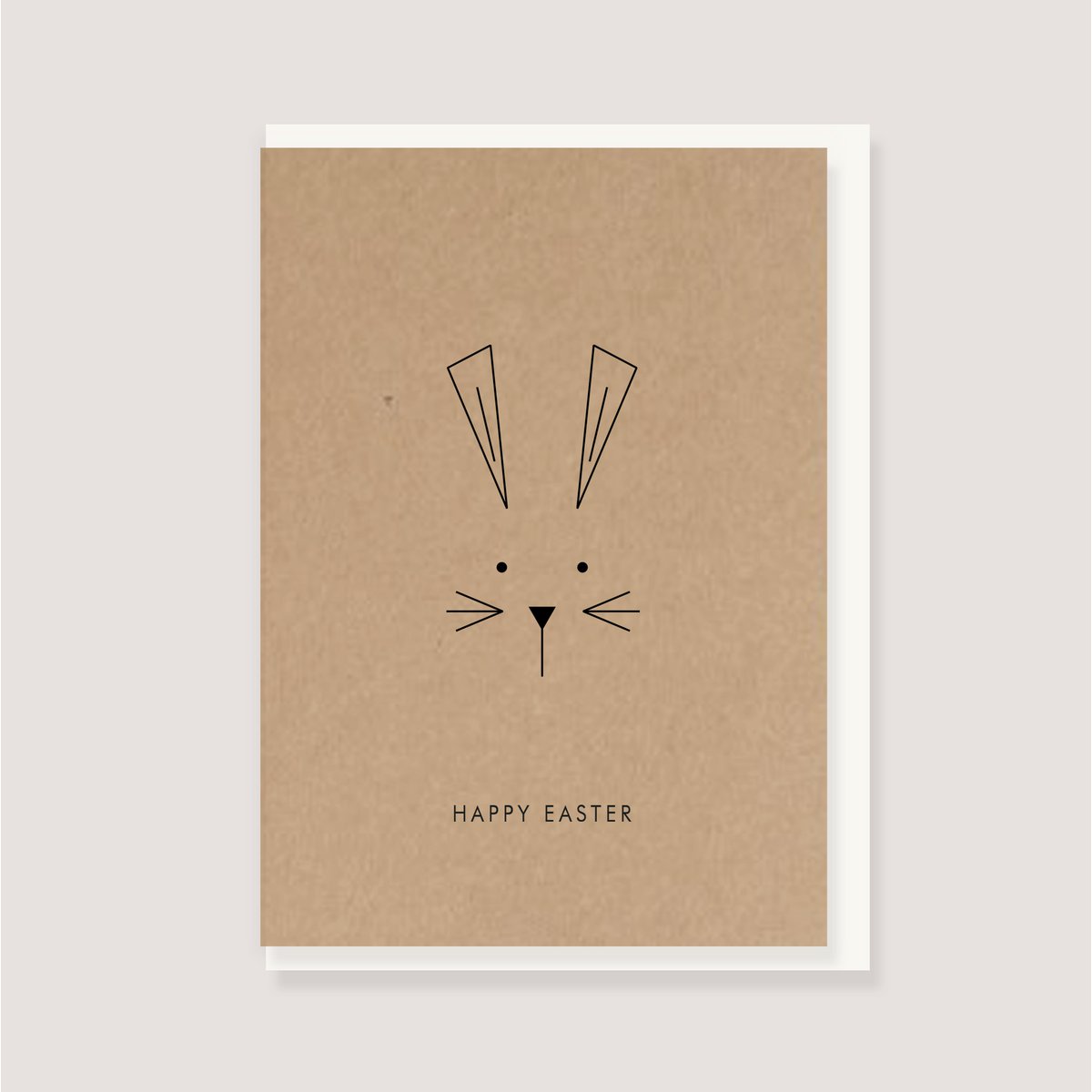 Klappkarte mit Umschlag - "Hase - Happy Easter"