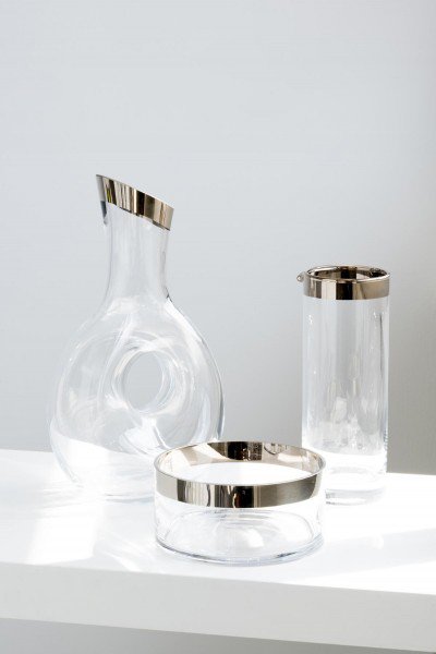 EDZARD karaffel Gordon, håndblæst krystalglas med platinkant, højde 30 cm, kapacitet 1,2 liter