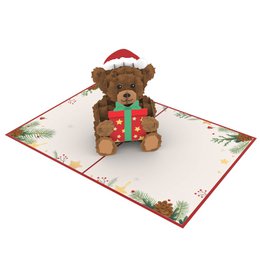 Kerst teddy pop-up kaart