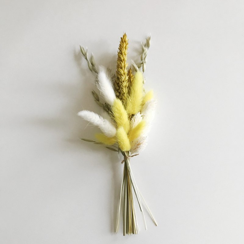 Bom blomstrer boeket 22cm gul