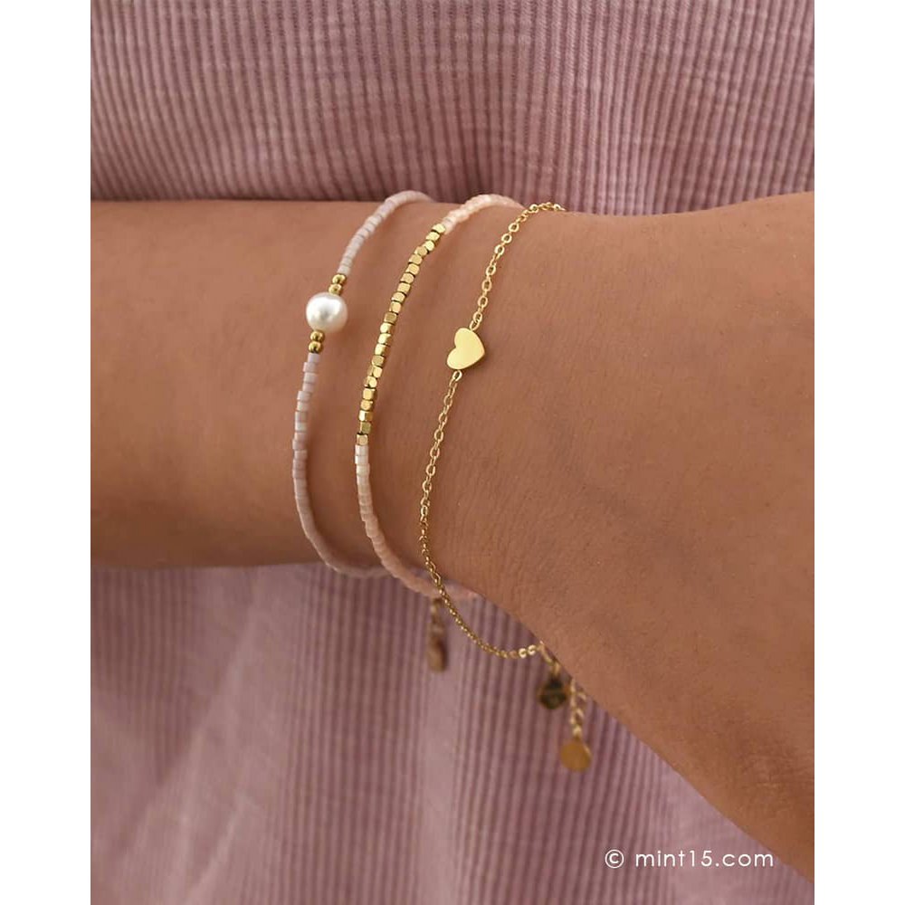 Seidensatinarmband - weicher Pfirsich