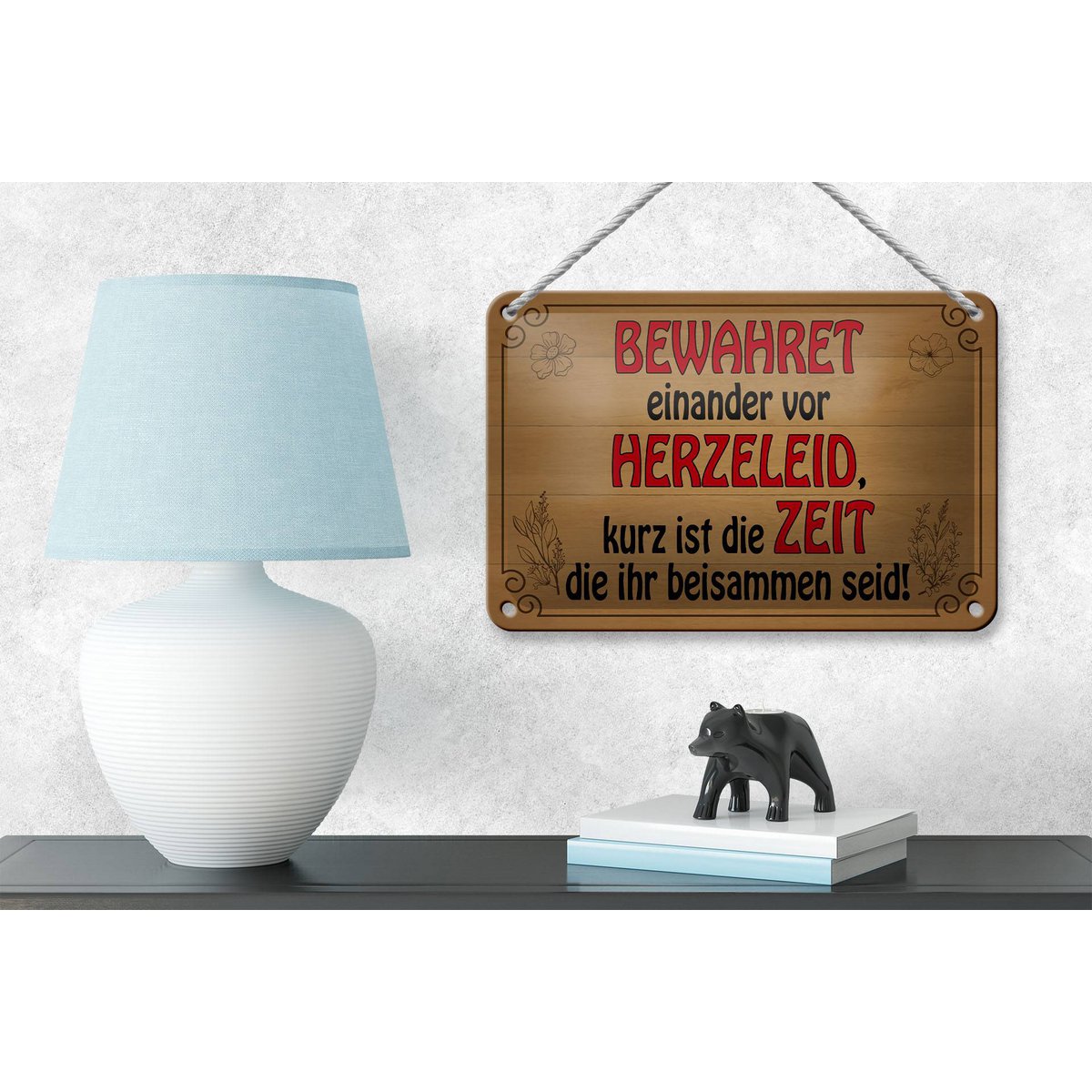 Tin sign saying 18x12cm protect each other from heartache decoration