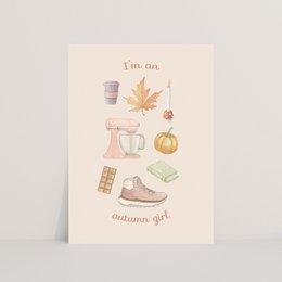postal "niña de otoño"