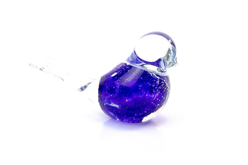 Blue Bird of Glass - bubbles - ø 12 cm - Handmade
