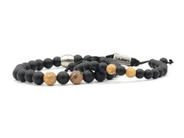 Vader en zoon armbandenset landschap jaspis