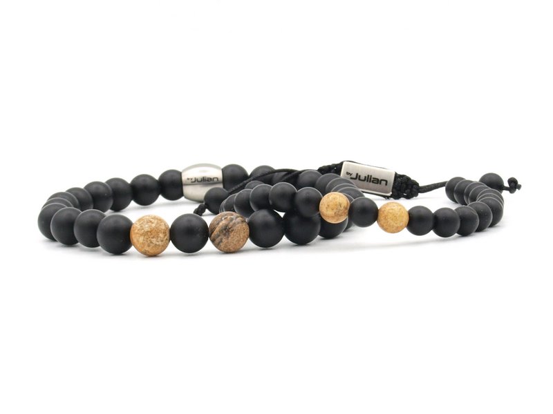 Vader en zoon armbandenset landschap jaspis