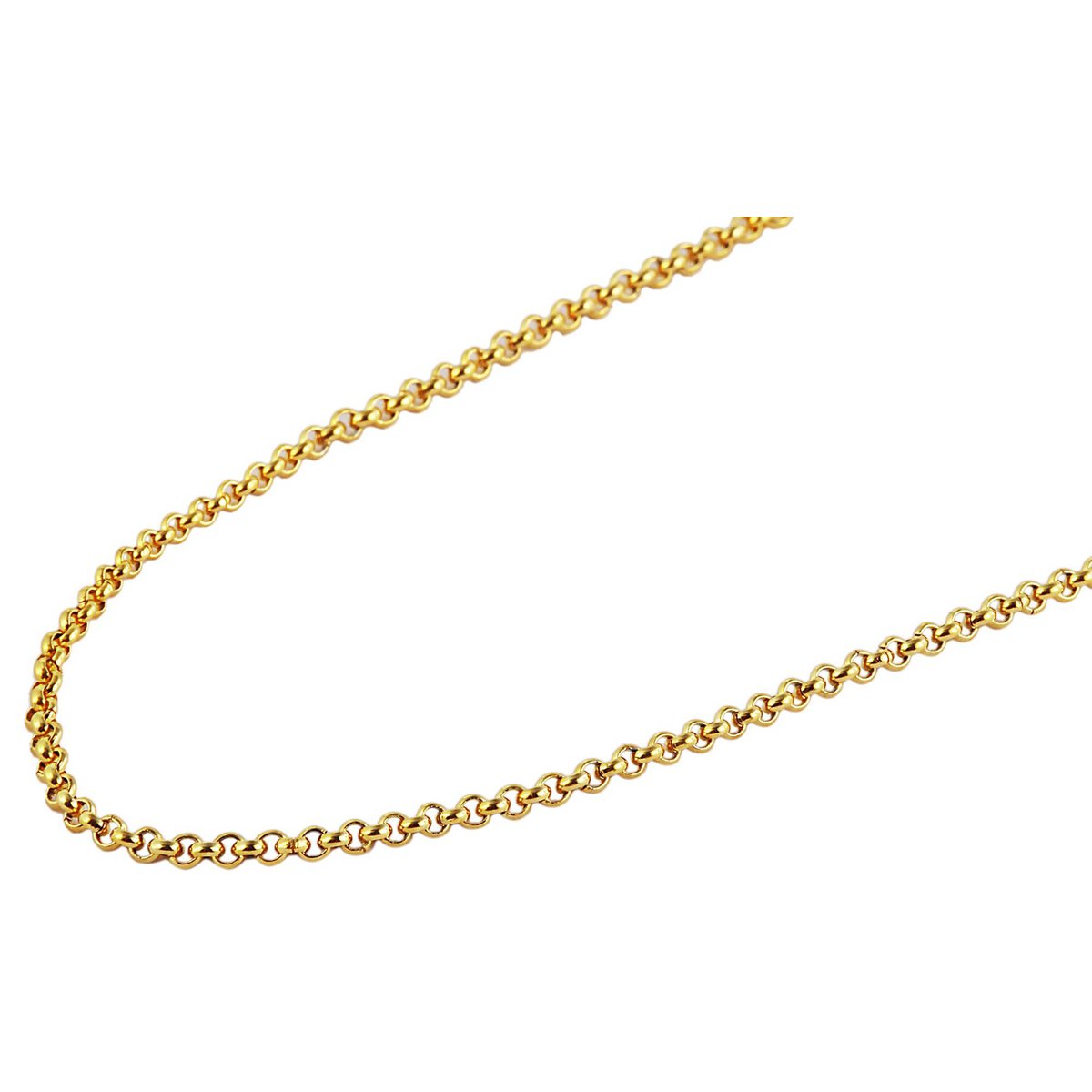 Accent erwtenketting van roestvrij staal, goudkleurig, 40+5 cm