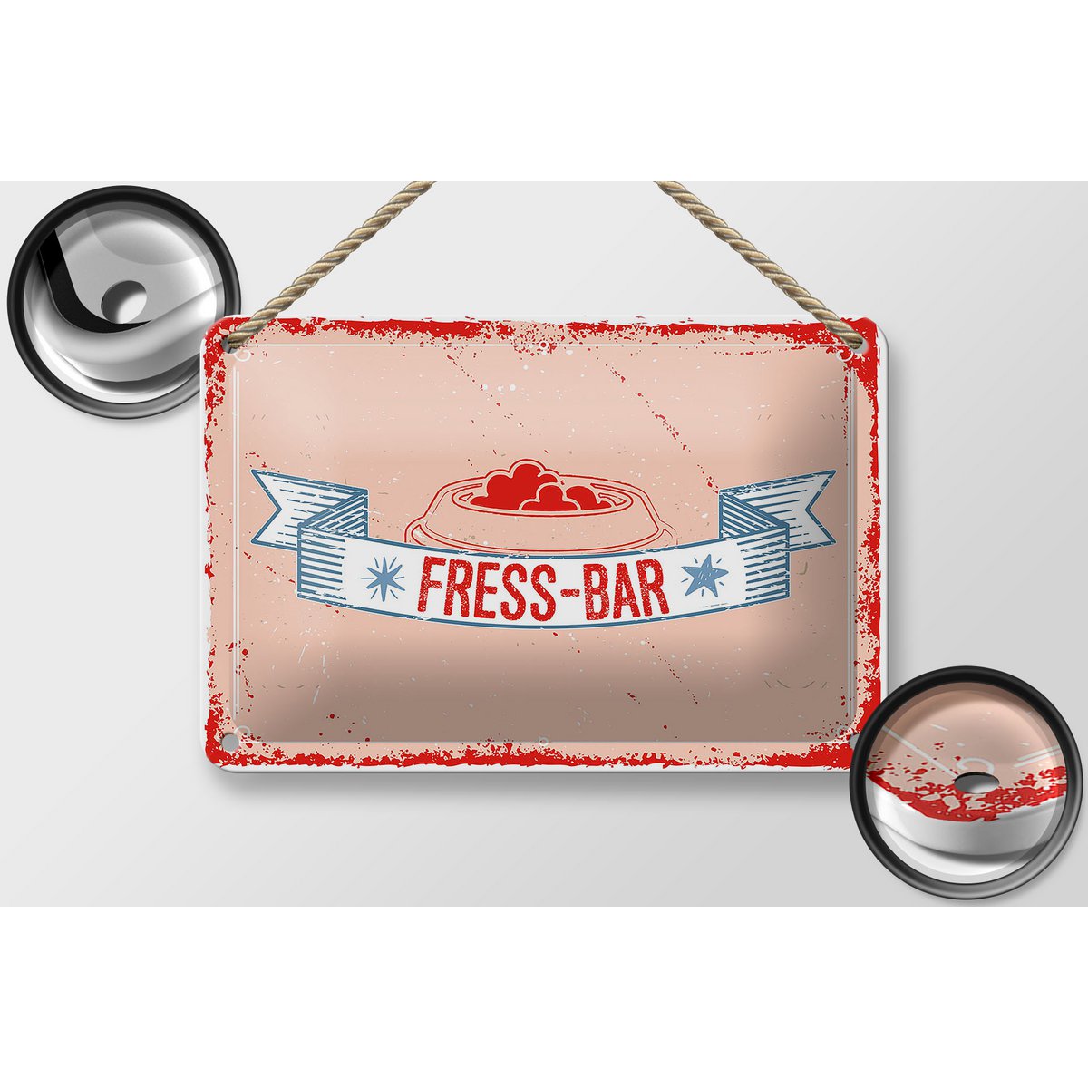 Tin sign saying 18x12cm food bar decoration