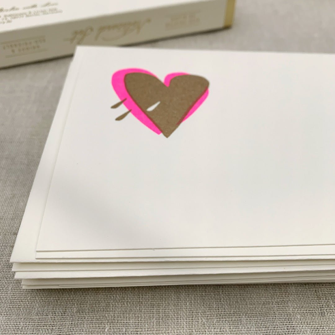Notecard Set / RISO -afdrukken / hart / duurzaam