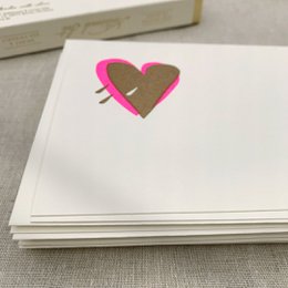 Notecard Set / Riso Printing / Heart / Sustainable