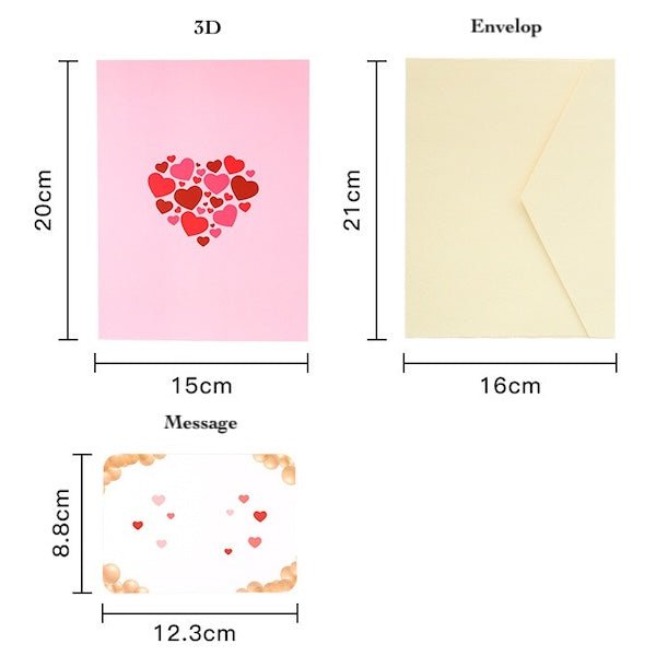 Carte pop-up 3D Love Tree pour la Saint-Valentin