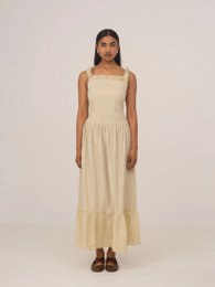 Parfum Cream Maxi Dress