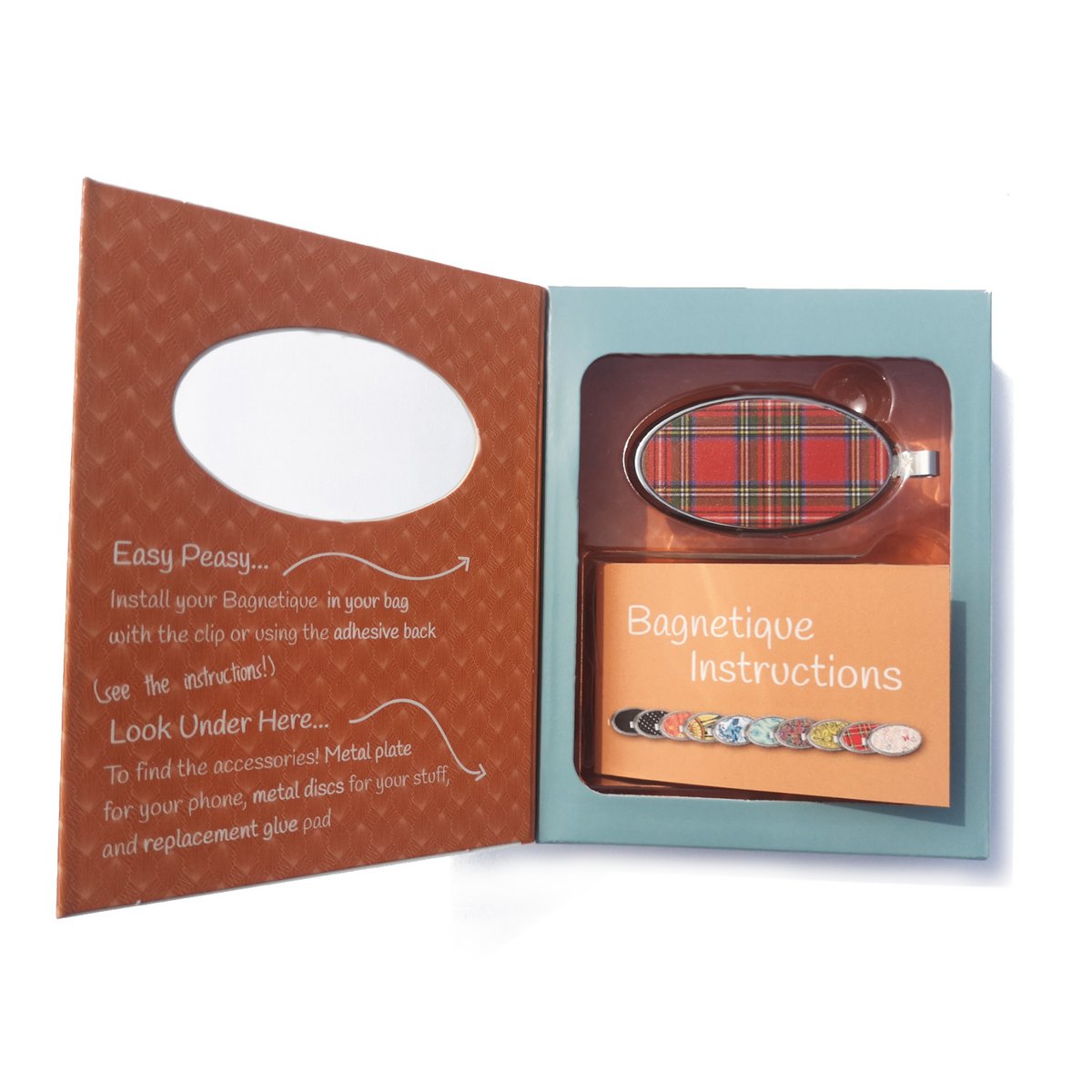 Red Tartan: Designer magnetische telefoon- en sleutelhouder, voor portemonnee, auto, thuis