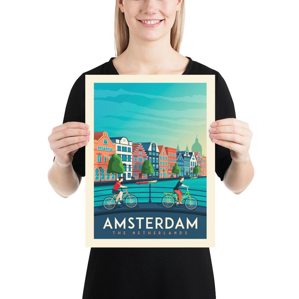 Vintage Amsterdam Poster | Premium poster City Amsterdam Netherlands