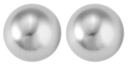 925/- Echt Silber Ohrstecker "Pia" mit grauer Glasperle, Durchmesser 5 mm, 925/rhodiniert