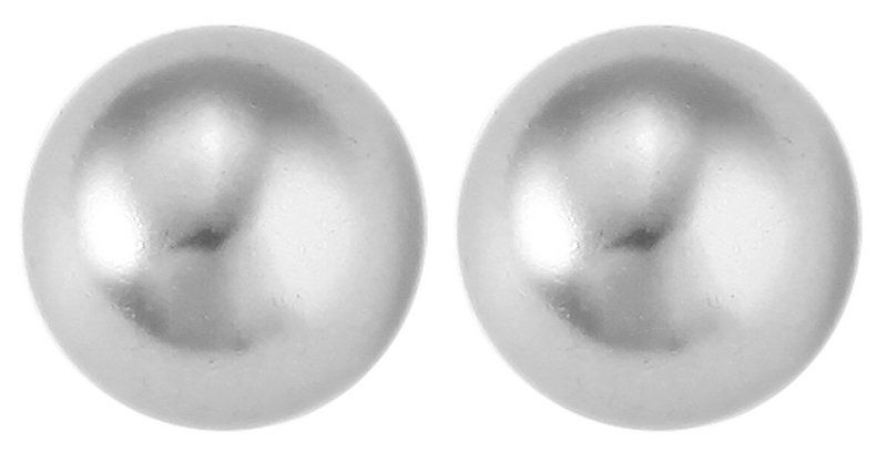 925/- Echt Silber Ohrstecker "Pia" mit grauer Glasperle, Durchmesser 5 mm, 925/rhodiniert