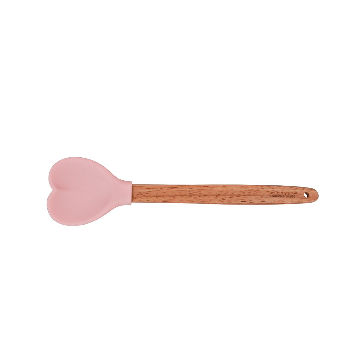 Cuillère forme coeur en bois silicone rose pastel Isabelle Rose