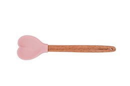 Cuillère forme coeur en bois silicone rose pastel Isabelle Rose