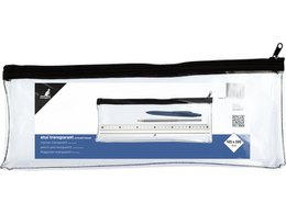 Etui Kangaro transparant 125x330mm, zwarte rits
