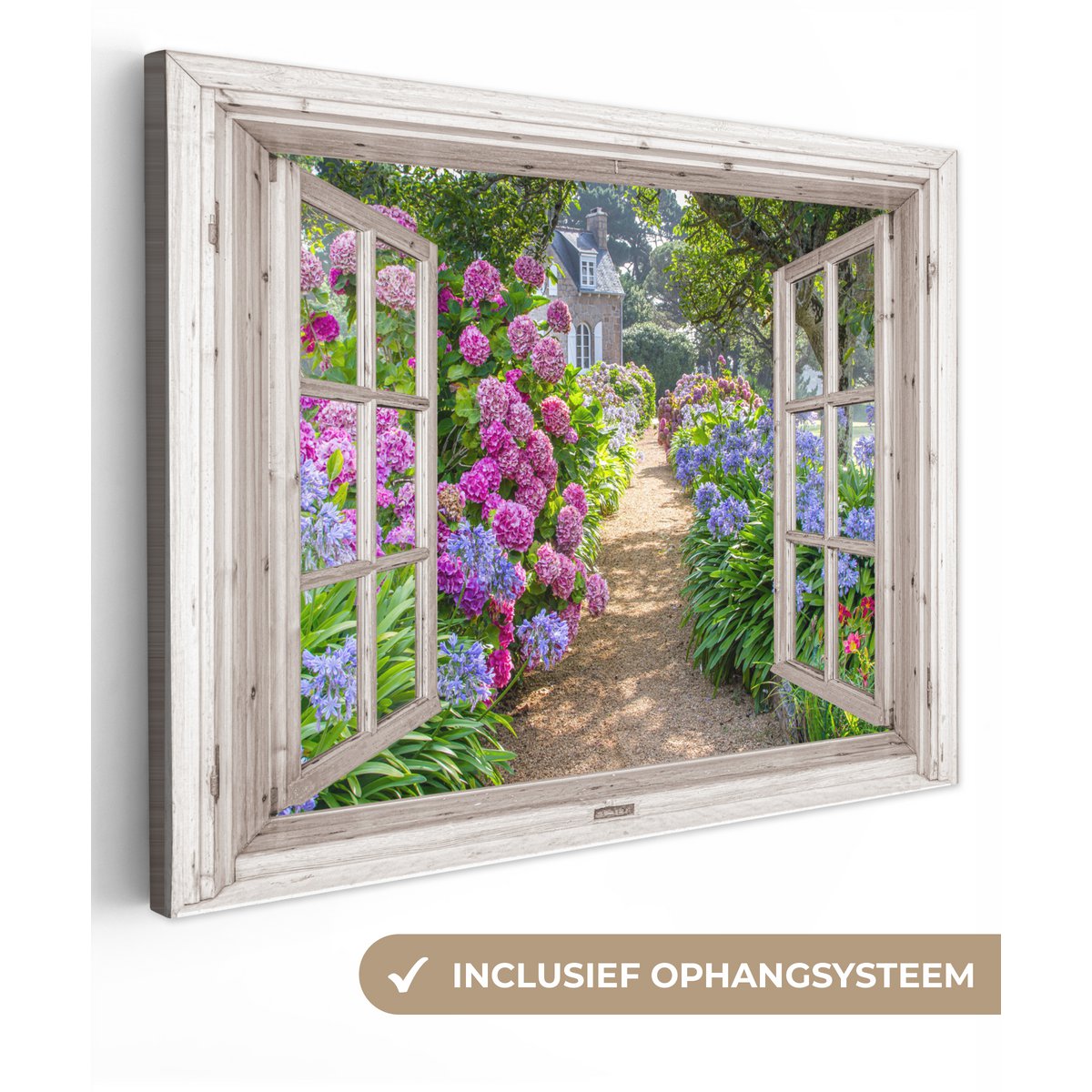 Leinwand Malerei - Wanddekoration - Hortensia - Blick - Blumen - Sommer - Lila - Pad