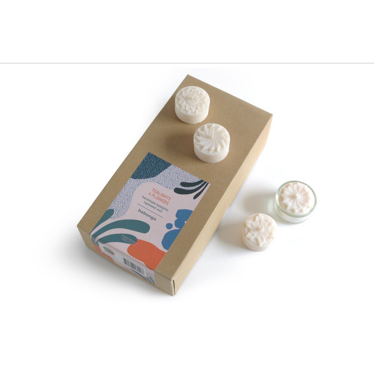 25 rapeseed wax tea lights FLOWERS