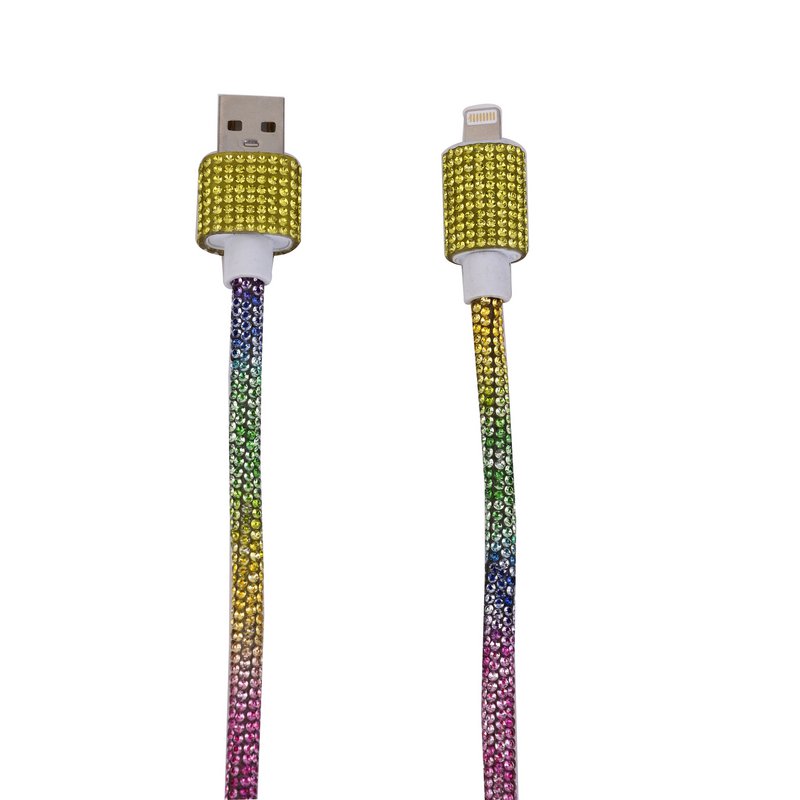 Câble USB à Lightning 1M en Strass Arc-en-Ciel - 10W