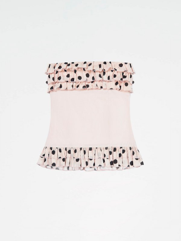 Noctis beige top met stippenprint