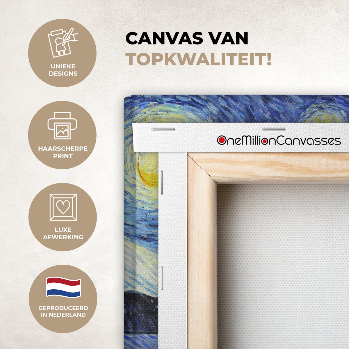 Leinwand Malerei - Wanddekoration - de Sterrennacht - Vincent van Gogh