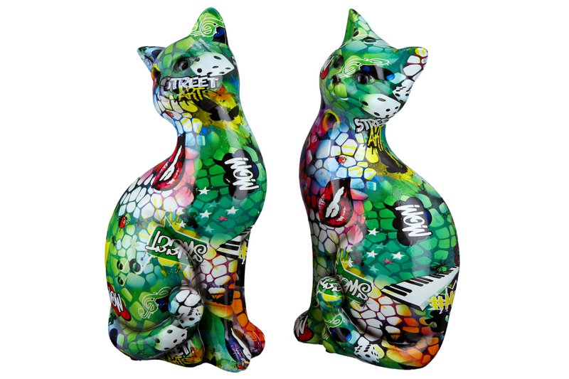 Poly sitzende Katze Street Art VE 2 so