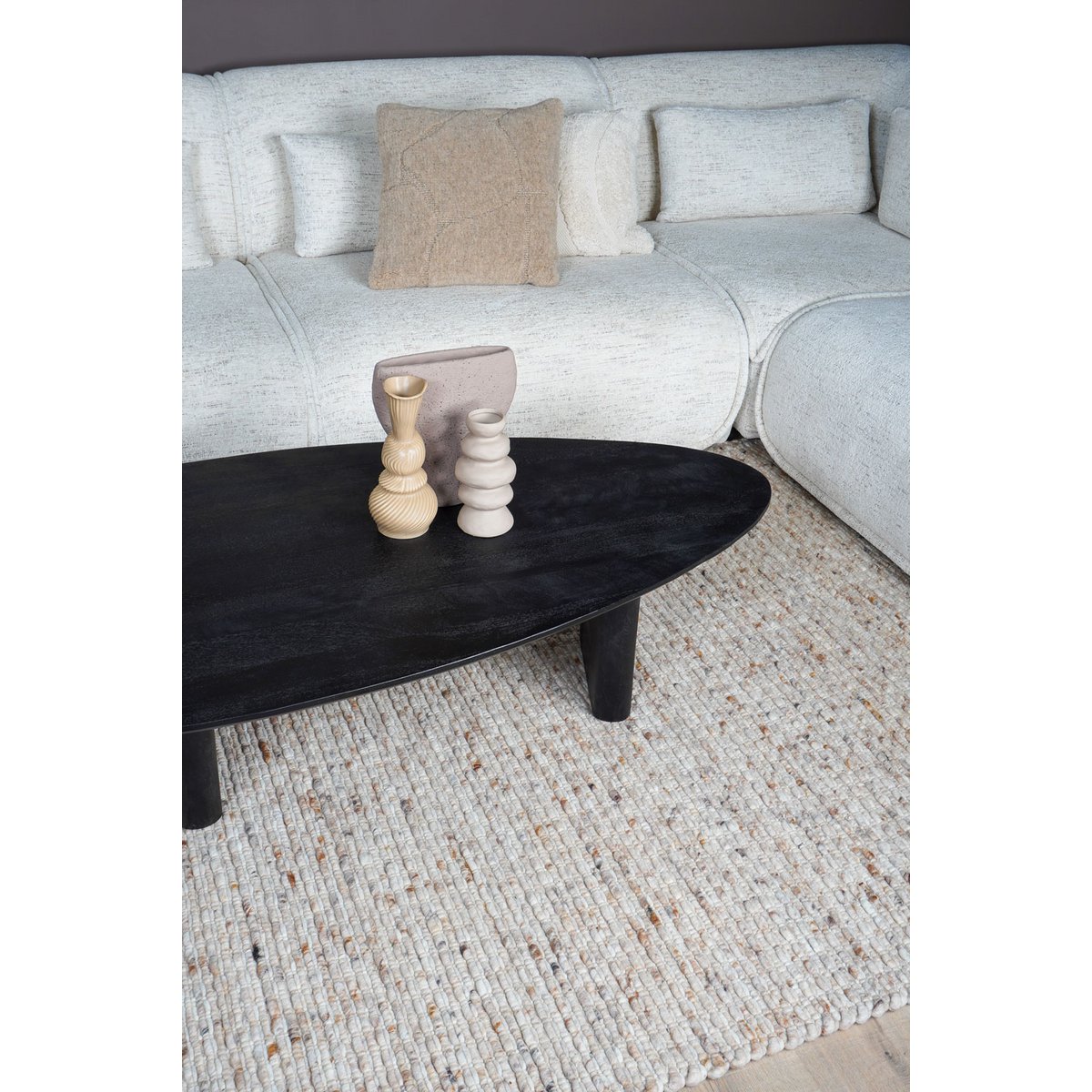 Coffee table Rudo 135 x 75 cm - Black Mango wood