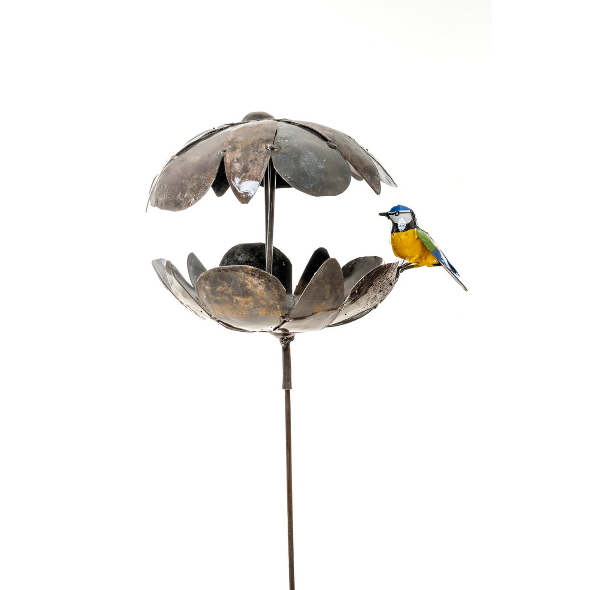ZIMBA-ARTS METALOWY KARMNIK DYNIOWY BLUE TIT NA PATYKU