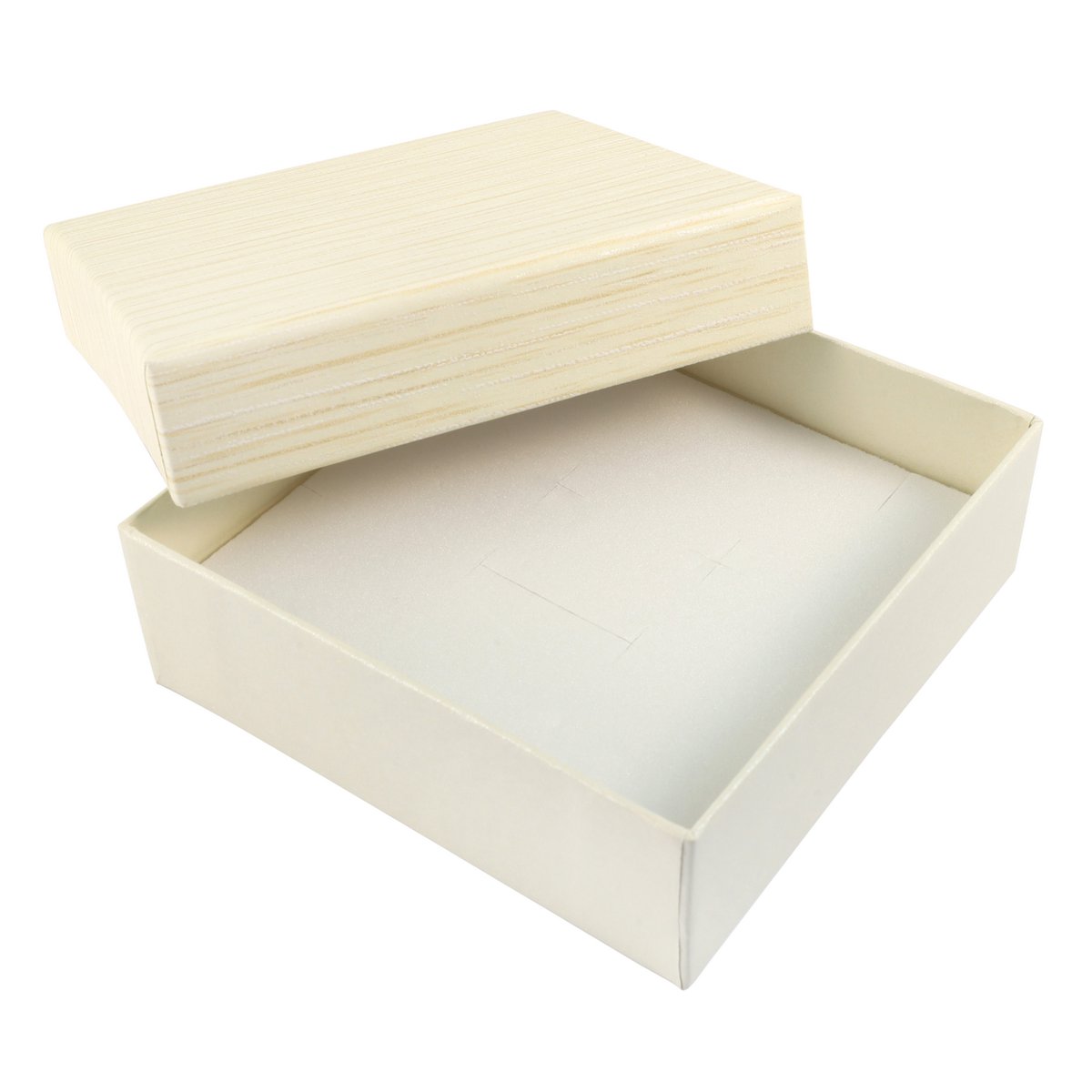 Papp Schmuckboxen, crème, VE12, 9 x 9 cm