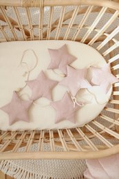 Guirlande en lin "poudre rose" avec étoiles