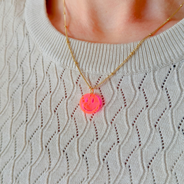 Halskette Lume Charms | Lächeln Sie Neonrosagold