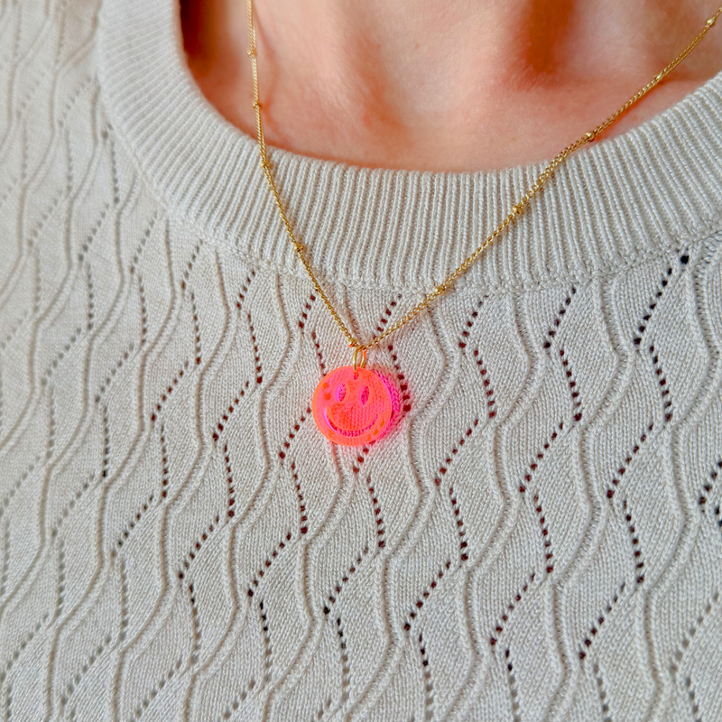 Halskette Lume Charms | Lächeln Sie Neonrosagold