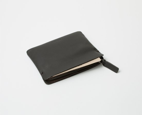 Leather "Zipper S" purse