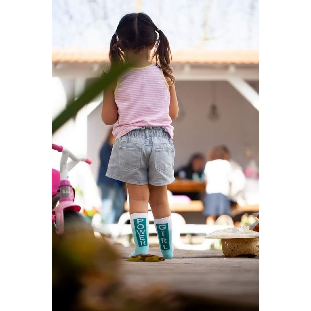 GIRL POWER BLUE SOCKS for Kids