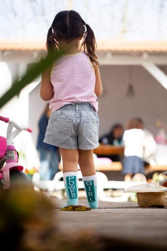 SKARPETKI GIRL POWER BLUE dla dzieci